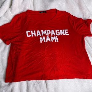 Champagne mami crop top